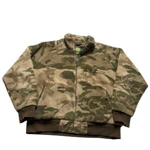 Vintage Cabela's Camo Berber Sherpa Fleece Scentlok Hunting Jacket Mens XL